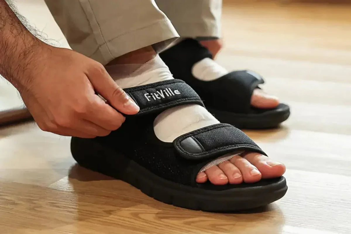 Sandales FitVille Pour Femmes à Largeur Extra | Pour Pieds Larges - Semelle Gomme/EVA | Confortables Et Légères