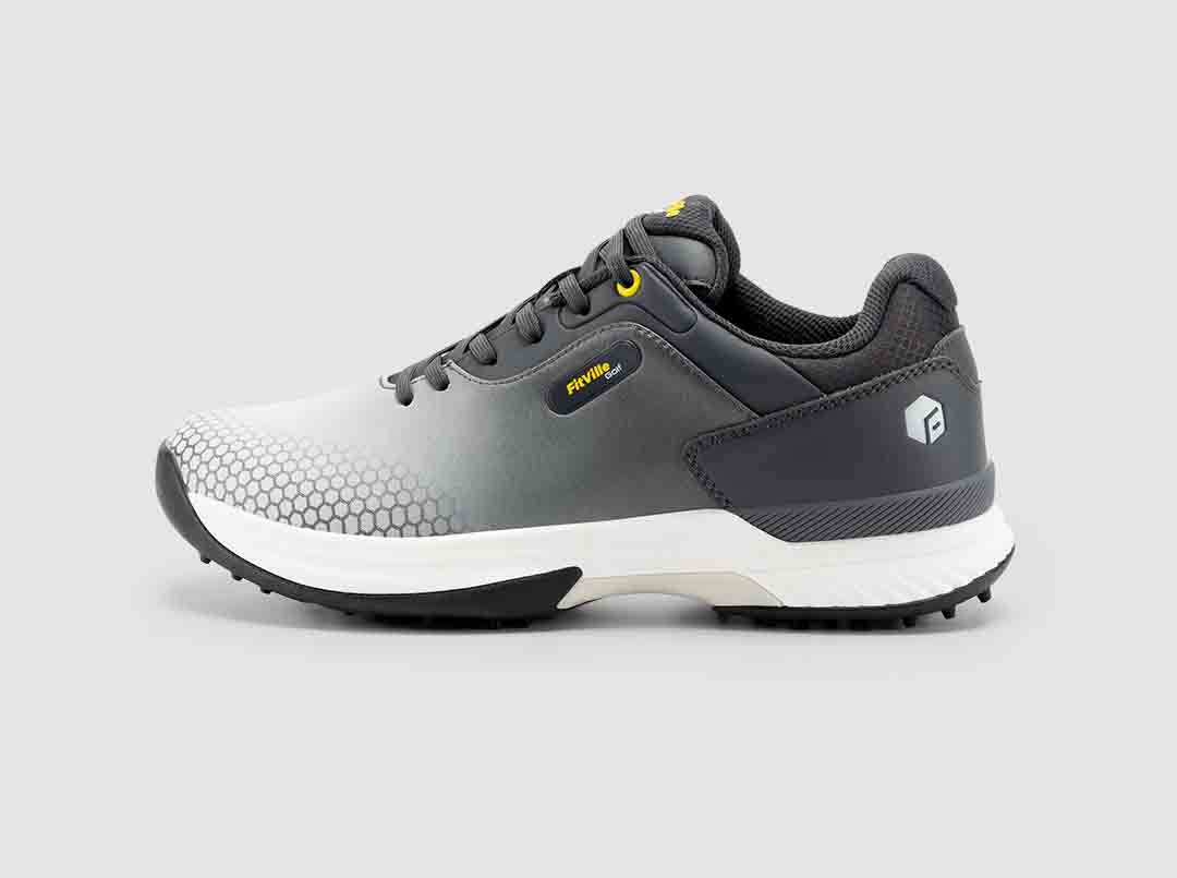 Chaussures De Marche Fitville Pour Hommes Pieds Plats, Gris Sable, US 8.5 Large - Neuves