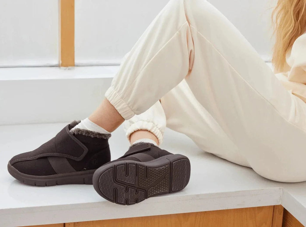 Chaussures Diabétiques Pour Femmes FitVille - Largeur Extra Large, En Cuir, Scratch - Pour Pieds Sensibles Ou Gonflés - 5